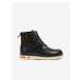 Černé pánské vzorované kotníkové kožené boty Scotch & Soda Levant Mid Boot