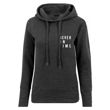 Ladies Never On Time Hoody - charcoal Mister Tee