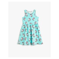 Koton Combed Combed Cotton Dress Sleeveless Round Neck Unicorn Printed Cotton