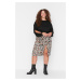 Trendyol Curve Animal Patterned Ruffle Detailed Knitted Skirt