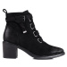 Stylové kotníčkové boty dámské černé na širokém podpatku