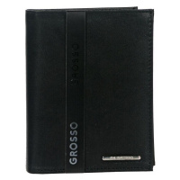Grosso Kožená pánská matná peněženka černá RFID v krabičce Černá