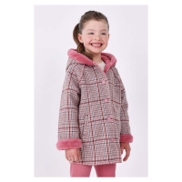 Dětský kabát s příměsí vlny Mayoral růžová barva