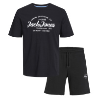 Jack&Jones Pánská sada - triko a kraťasy JJFOREST Standard Fit 12256951 Black