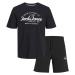 Jack&Jones Pánská sada - triko a kraťasy JJFOREST Standard Fit 12256951 Black