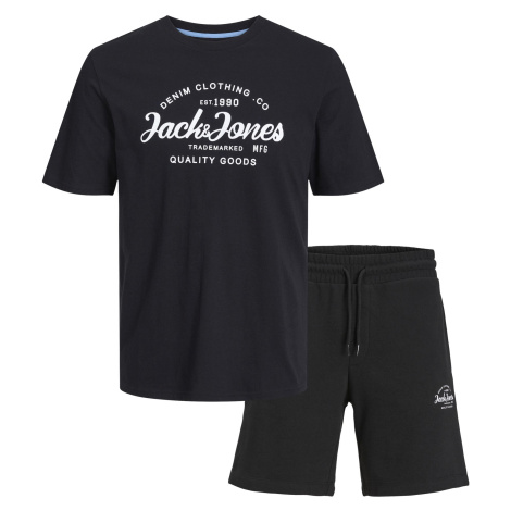 Jack&Jones Pánská sada - triko a kraťasy JJFOREST Standard Fit 12256951 Black Jack & Jones