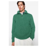 Trendyol Mint Regular Fit Woolen Zipper Turtleneck Knitwear Sweater