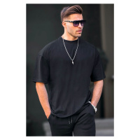 Madmext Men's Black Oversize Fit Basic T-Shirt 6066