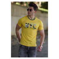 Madmext Men's T-Shirt with a Yellow Print 4606