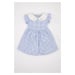 DEFACTO Baby Girl Checkered Short Sleeve Poplin Dress