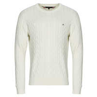 Tommy Hilfiger CLASSIC COTTON CABLE CREW NECK Bílá