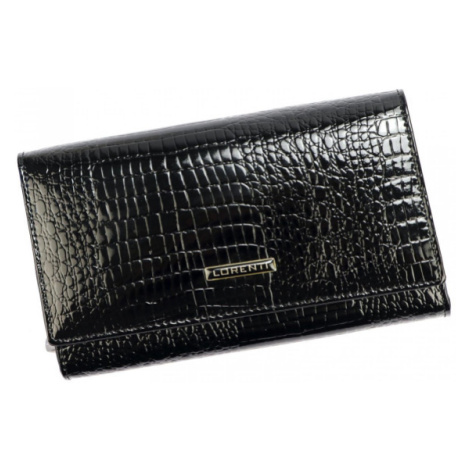 Kožená lakovaná dámská peněženka Iva, černá Lorenti