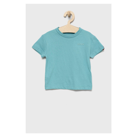 Dětské bavlněné tričko Levi's tyrkysová barva Levi´s