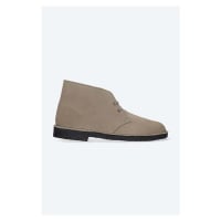 Semišové polobotky Clarks Originals Desert Boot pánské, šedá barva, 26161792