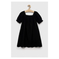 Dětské bavlněné šaty GAP černá barva, mini