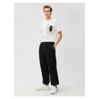 Koton Parachute Jeans Pants with Elastic Waist Pocket Detailed Cotton.