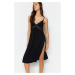 Trendyol Black Lace and Knitted Nightgown with Back Detail and a slit