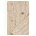 KARDIGAN GANT SHIELD COTTON CABLE CARDIGAN LIGHT BEIGE MELANGE