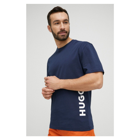 Plážové tričko HUGO tmavomodrá barva, s potiskem, 50493727 Hugo Boss