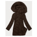 Tmavě hnědá dámská zimní bunda s kapucí (H-898-23)