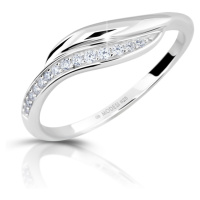 Modesi Elegantní stříbrný prsten se zirkony M00210 58 mm
