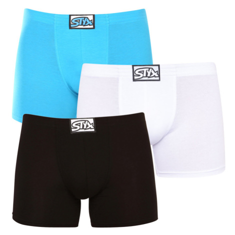 3PACK pánské boxerky Styx long klasická guma vícebarevné (3F96019)