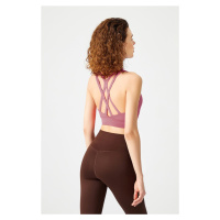LOS OJOS Dried Rose Support Back Detailed Covered Sports Bra