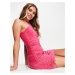 Public Desire one shoulder mini dress with ruched sides in pink