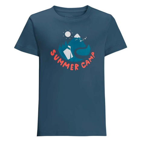 Dětské tričko Jack Wolfskin SUMMER CAMP T K tmavomodrá barva, s potiskem