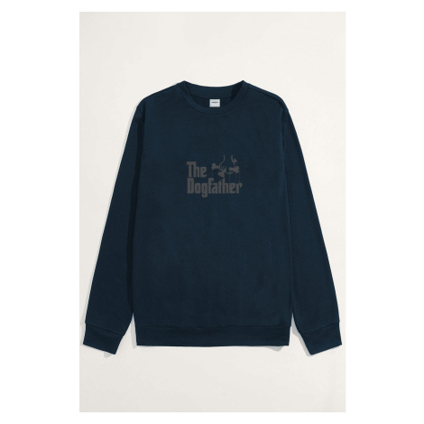 Mikina, Barva Modrá, s Potiskem The Dogfather Hedrix