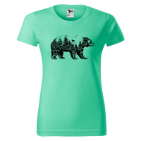 DOBRÝ TRIKO Dámské tričko s potiskem Medvěd Barva: Mátová