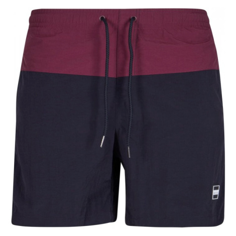 Pánské koupací kraťasy Urban Classics Block Swim Shorts - cherry/black