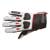 INFINE OCT-309 krátké kožené moto rukavice černá/bílá
