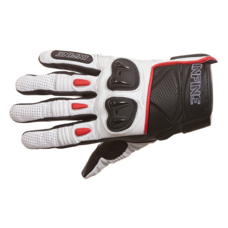 INFINE OCT-309 krátké kožené moto rukavice černá/bílá