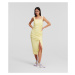 Šaty karl lagerfeld gathered stretch dress elfin yellow