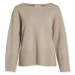 Vila Cassie Boatneck Knit L/S - Natural Melange Béžová