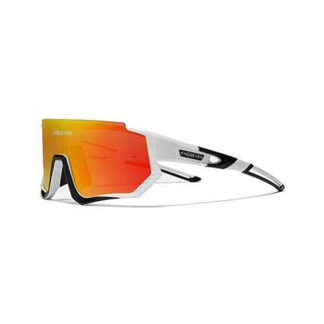 Kingseven Cyklistické brýle LS910 Bílo – černé / sklo červené C13