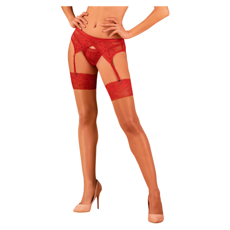 Pikantní punčochy Lacelove stockings - Obsessive Červená