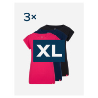 Triplepack dámských triček ALTA malina, černá, navy - XL