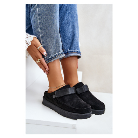 Dámské pantofle zateplené kožíškem na platformě Azida