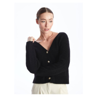 LC Waikiki V-Neck Plain Long Sleeve Women's Knitwear Cardigan