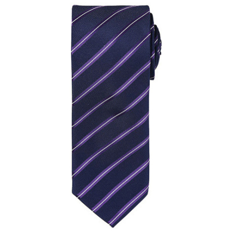 Premier Workwear Sportovní pruhovaná kravata PR784 Navy
