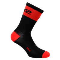 SIX2 Cyklistické ponožky klasické - SHORT LOGO - červená/černá
