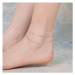 Stříbrný náramek na nohu s kuličkami a křížkem STNA0630F 23 až 27 cm