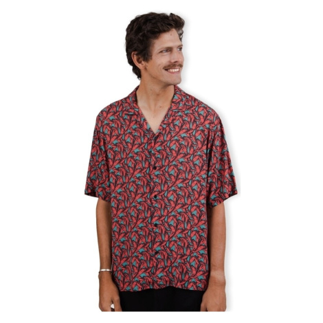 Brava Fabrics Lobster Aloha Shirt - Red Modrá