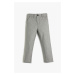 Koton Fabric Trousers with Pockets, Ribbed Cotton, Adjustable Elastic Waist.