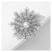 Éternelle Vánoční brož s perlou a zirkony Emma White - sněhová vločka B2139-XH1665A Stříbrná