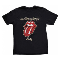 Rolling Stones tričko, Sixty Plastered Tongue Suede Applique Black, pánské