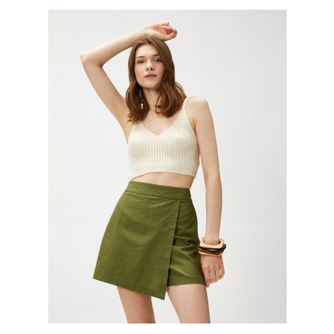Koton Mini Shorts Skirt Linen Blended