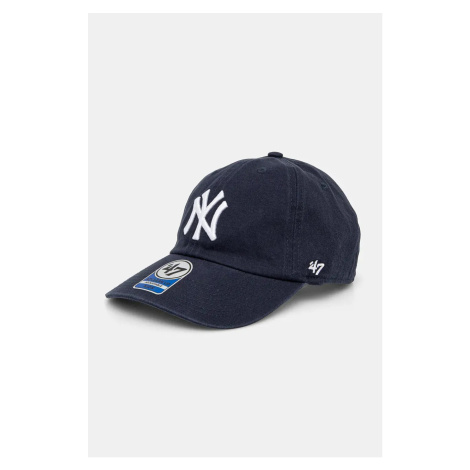 Dětská bavlněná kšiltovka 47 brand MLB New York Yankees tmavomodrá barva, s aplikací, B-RGW17GWS